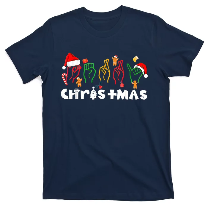 ASL Merry Xmas American Sign Language Christmas Holiday T-Shirt