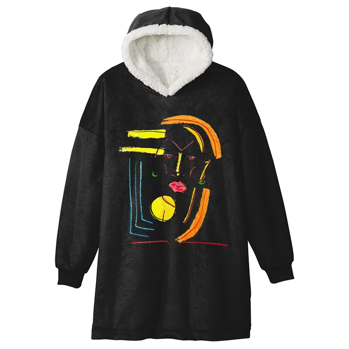 Ariana Marisol X Puppy Love Abstract Portrait Hooded Wearable Blanket