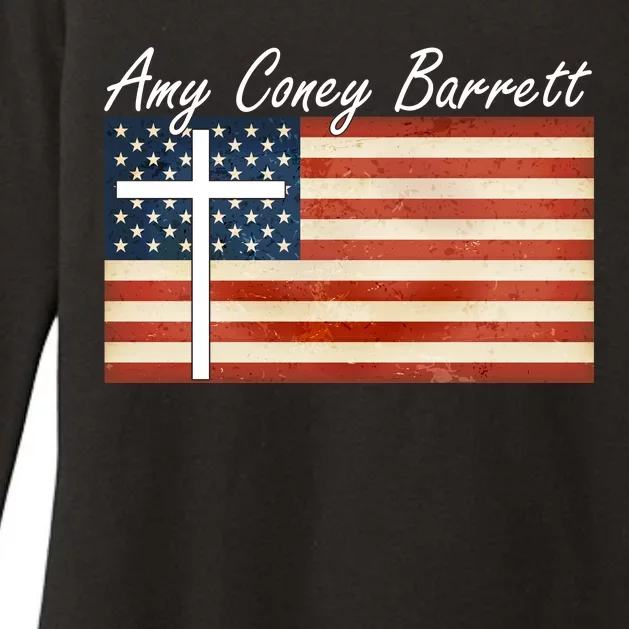 Amy Coney Barrett Christian Vintage US Flag Womens CVC Long Sleeve Shirt