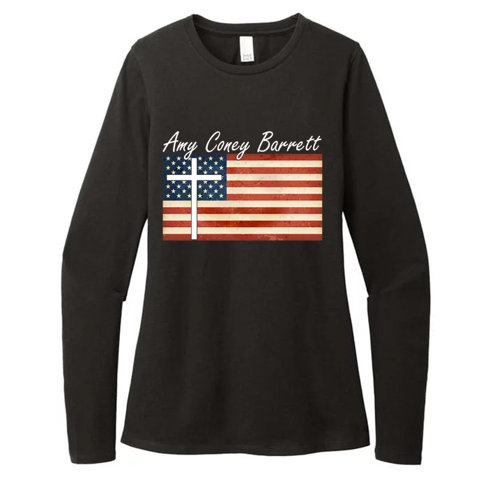 Amy Coney Barrett Christian Vintage US Flag Womens CVC Long Sleeve Shirt