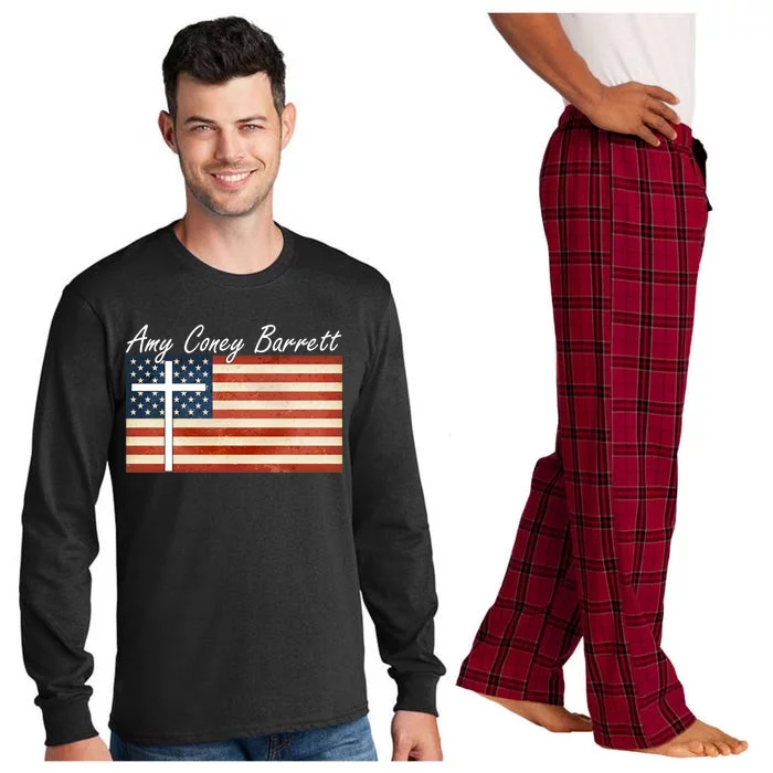 Amy Coney Barrett Christian Vintage US Flag Long Sleeve Pajama Set