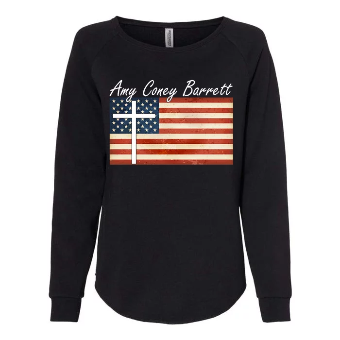 Amy Coney Barrett Christian Vintage US Flag Womens California Wash Sweatshirt