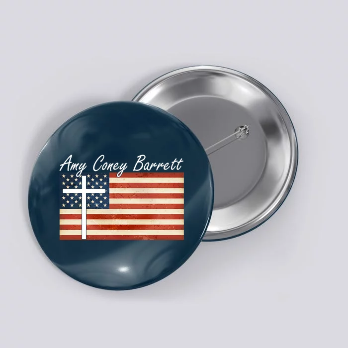 Amy Coney Barrett Christian Vintage US Flag Button