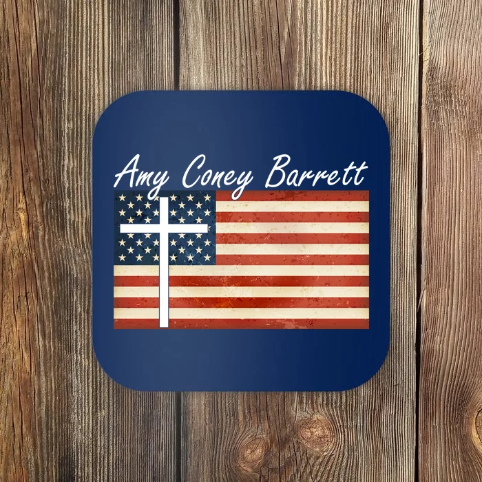 Amy Coney Barrett Christian Vintage US Flag Coaster