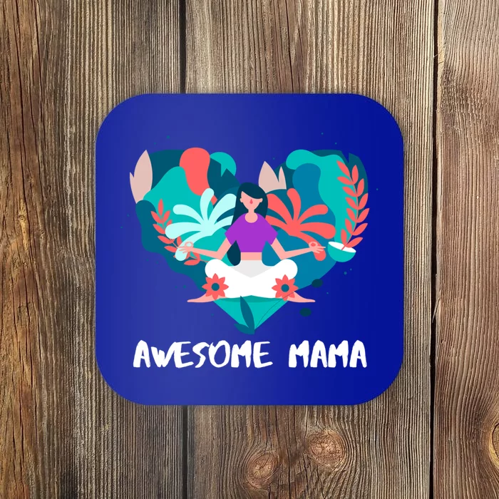 Awesome Mama Yoga Mom Gift Coaster