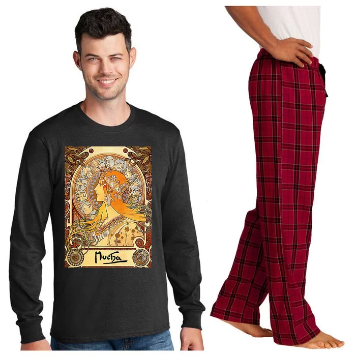 Alphonse Mucha Zodiac Art Nouveau Long Sleeve Pajama Set