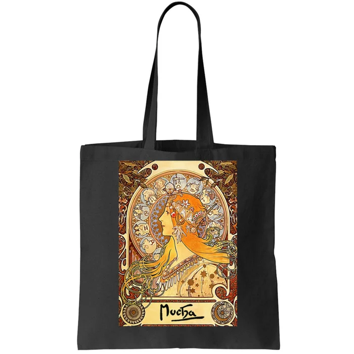 Alphonse Mucha Zodiac Art Nouveau Tote Bag