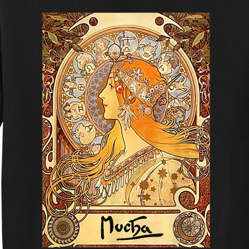 Alphonse Mucha Zodiac Art Nouveau Tall Sweatshirt