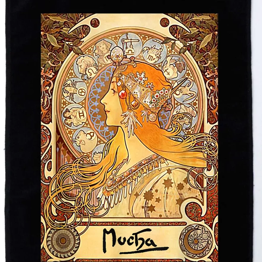 Alphonse Mucha Zodiac Art Nouveau Platinum Collection Golf Towel