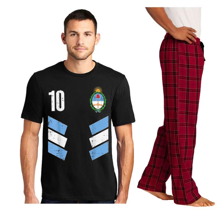 Argentina Number 10 Soccer Fan    Boys Girls Pajama Set