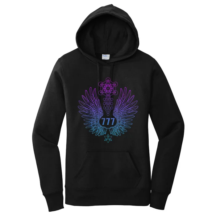 Angel Number 777 Sacred Geometry Healing Women's Pullover Hoodie