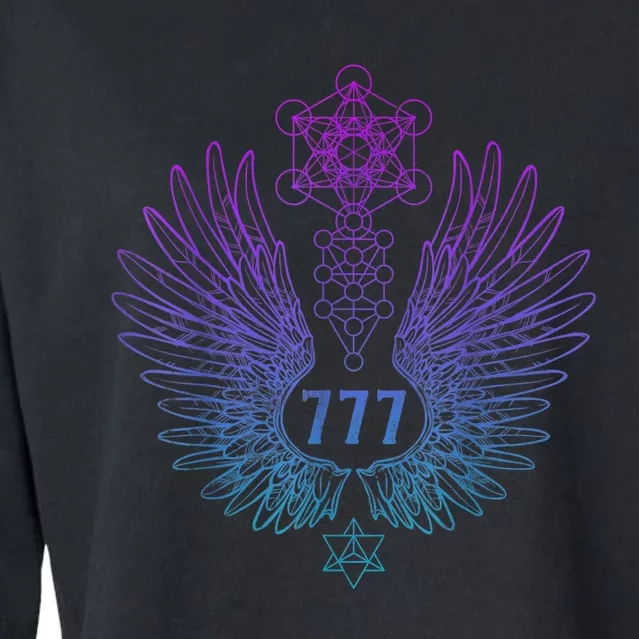 Angel Number 777 Sacred Geometry Healing Cropped Pullover Crew