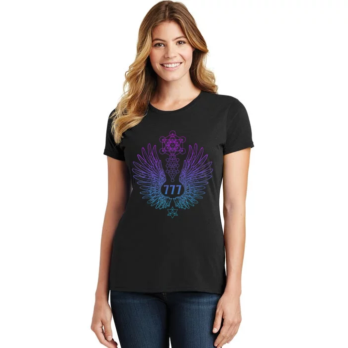 Angel Number 777 Sacred Geometry Healing Women's T-Shirt