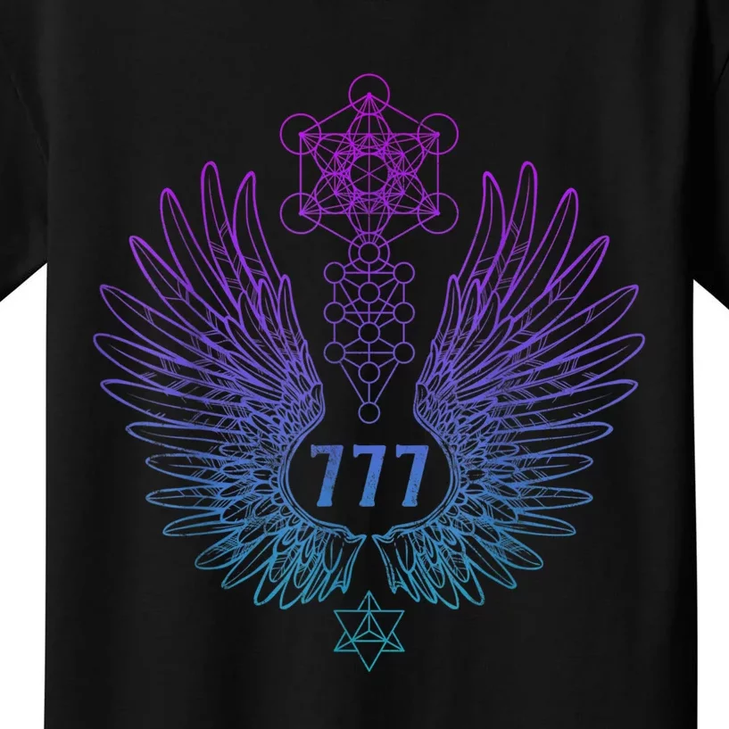 Angel Number 777 Sacred Geometry Healing Kids T-Shirt