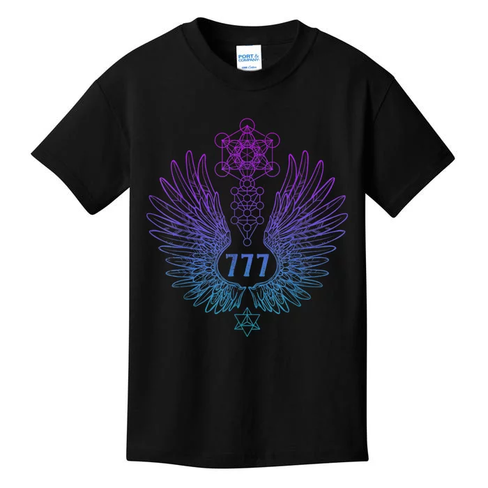 Angel Number 777 Sacred Geometry Healing Kids T-Shirt