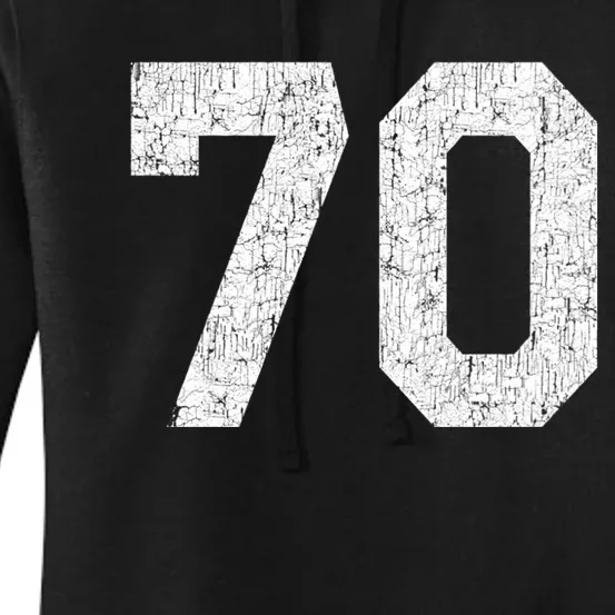 Athlete Number 70 Jersey Uniform Number #70 Athletic Style Sports Teams Women's Pullover Hoodie