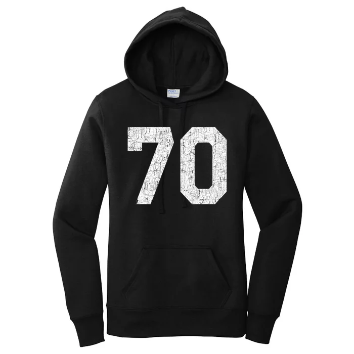 Athlete Number 70 Jersey Uniform Number #70 Athletic Style Sports Teams Women's Pullover Hoodie