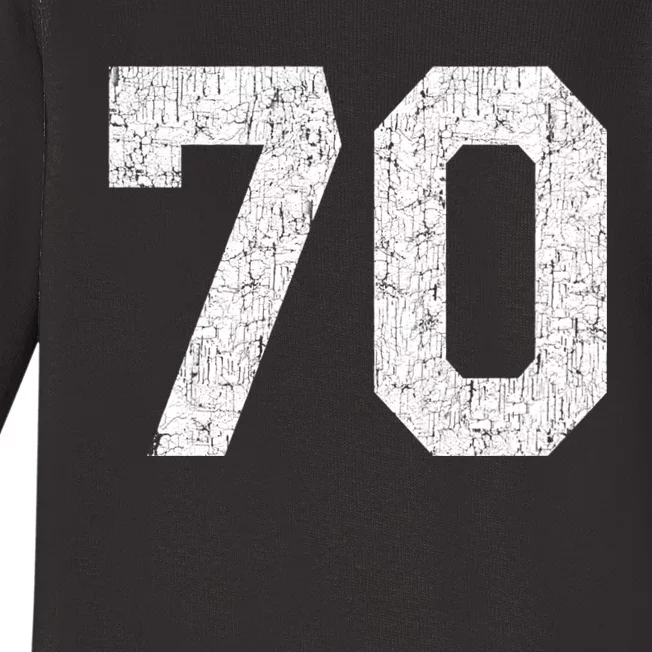 Athlete Number 70 Jersey Uniform Number #70 Athletic Style Sports Teams Baby Long Sleeve Bodysuit