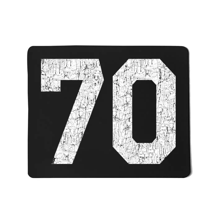 Athlete Number 70 Jersey Uniform Number #70 Athletic Style Sports Teams Mousepad