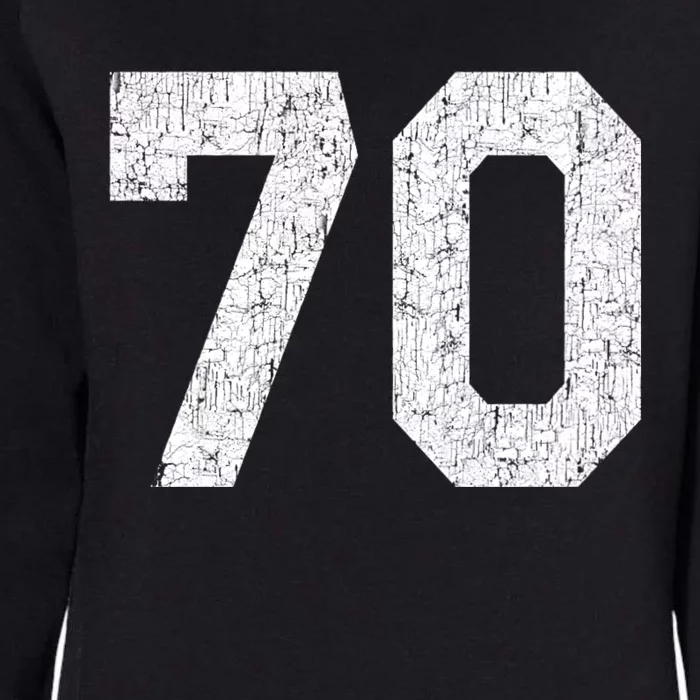 Athlete Number 70 Jersey Uniform Number #70 Athletic Style Sports Teams Womens California Wash Sweatshirt