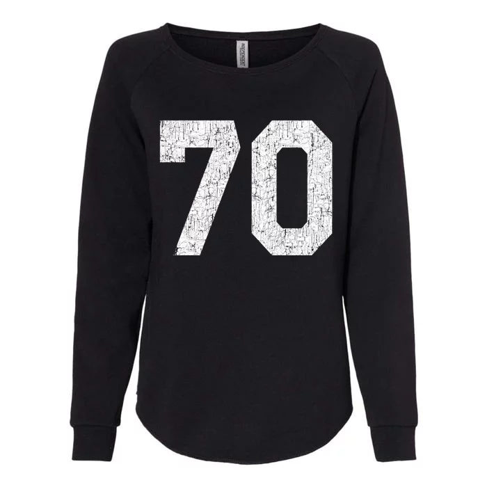 Athlete Number 70 Jersey Uniform Number #70 Athletic Style Sports Teams Womens California Wash Sweatshirt