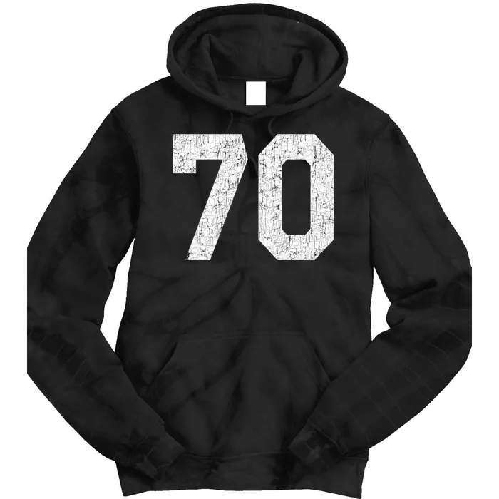 Athlete Number 70 Jersey Uniform Number #70 Athletic Style Sports Teams Tie Dye Hoodie