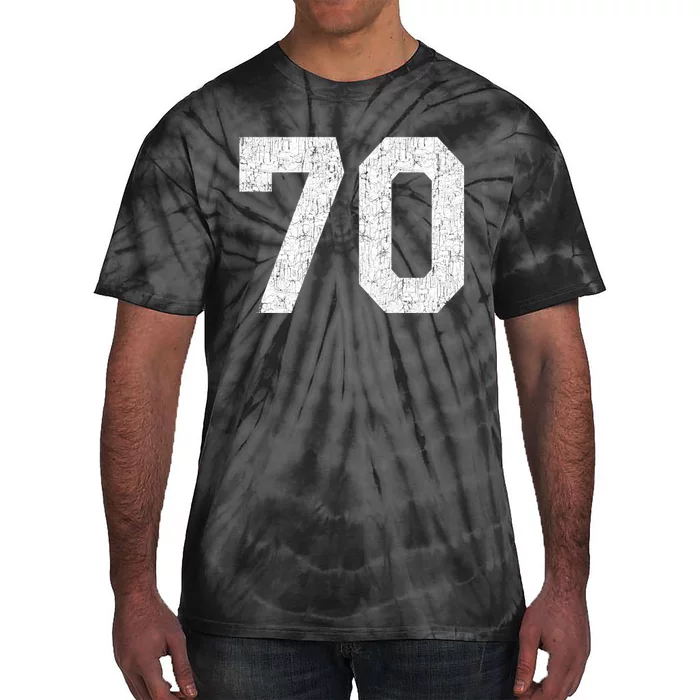 Athlete Number 70 Jersey Uniform Number #70 Athletic Style Sports Teams Tie-Dye T-Shirt