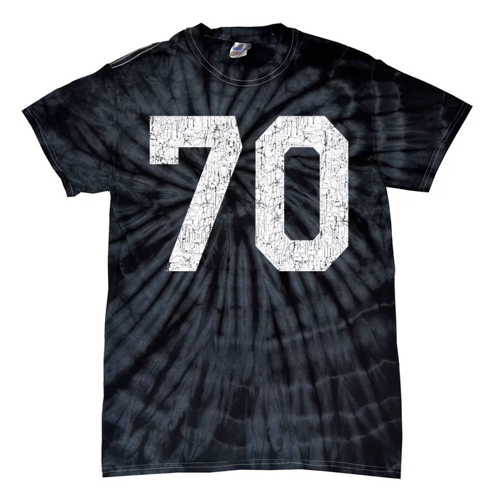 Athlete Number 70 Jersey Uniform Number #70 Athletic Style Sports Teams Tie-Dye T-Shirt