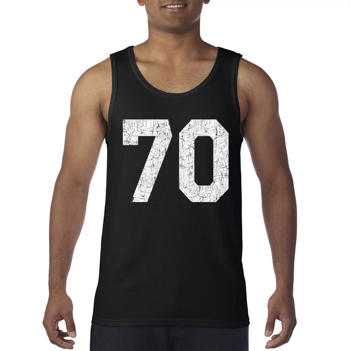 Athlete Number 70 Jersey Uniform Number #70 Athletic Style Sports Teams Tank Top