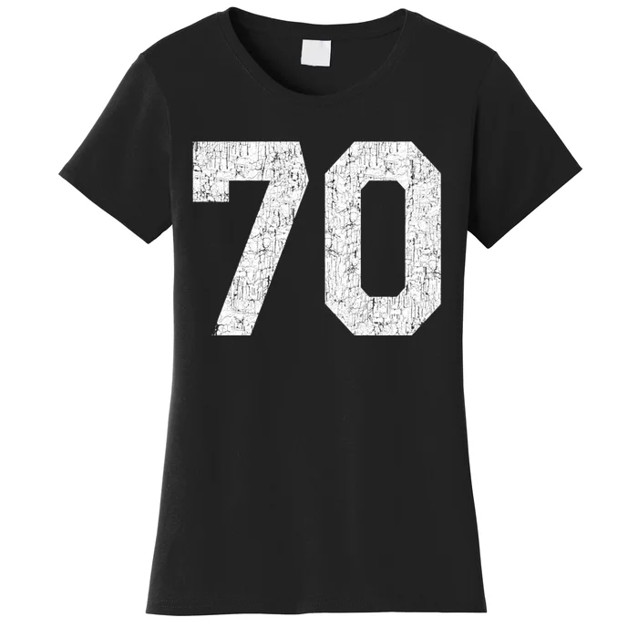 Athlete Number 70 Jersey Uniform Number #70 Athletic Style Sports Teams Women's T-Shirt