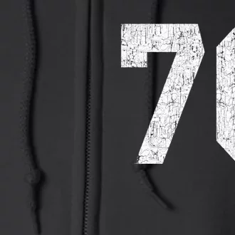 Athlete Number 70 Jersey Uniform Number #70 Athletic Style Sports Teams Full Zip Hoodie