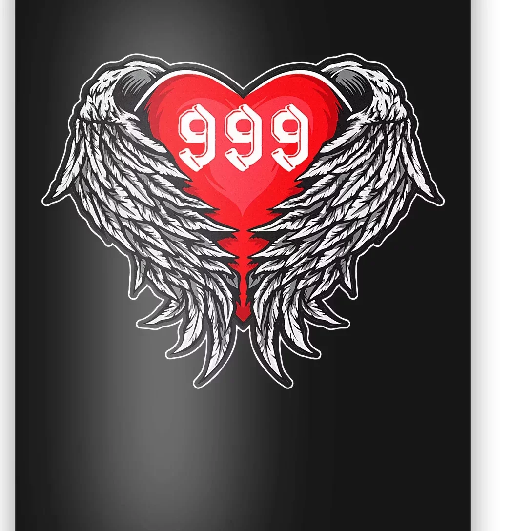 Angel Number 999 With Heart And Wings Of Angel Poster