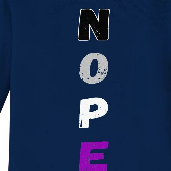 Asexual Nope Ace Pride Flag Asexuality Lgbt Community Baby Long Sleeve Bodysuit