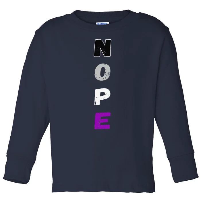 Asexual Nope Ace Pride Flag Asexuality Lgbt Community Toddler Long Sleeve Shirt