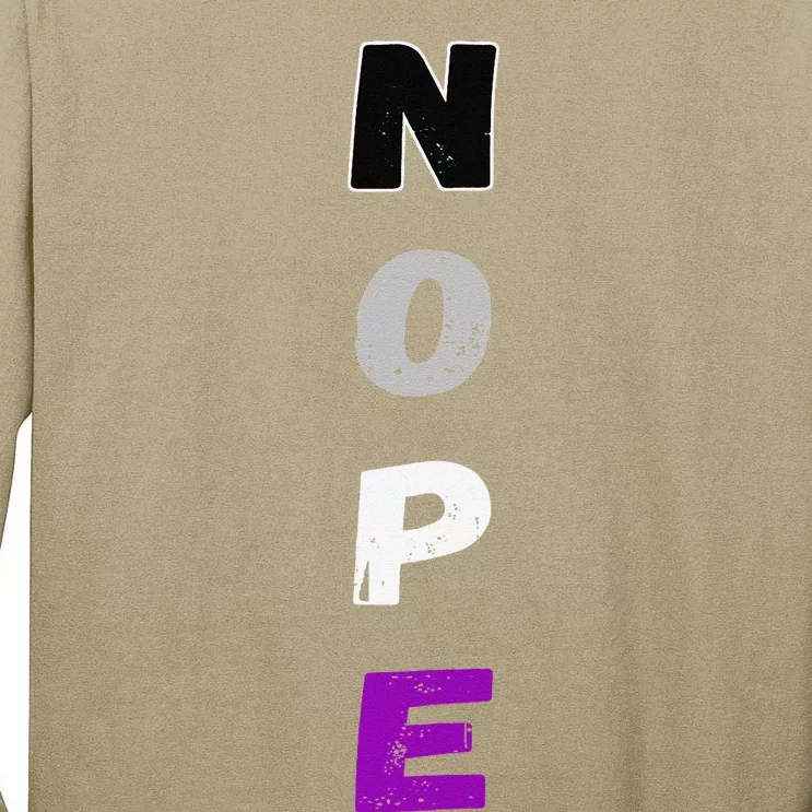 Asexual Nope Ace Pride Flag Asexuality Lgbt Community Tall Long Sleeve T-Shirt