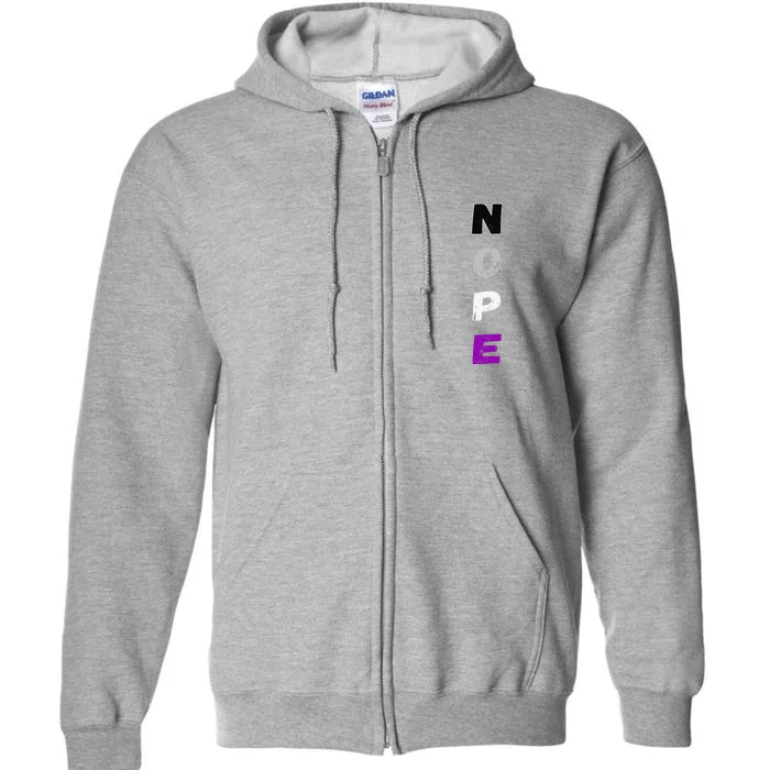 Asexual Nope Ace Pride Flag Asexuality Lgbt Community Full Zip Hoodie