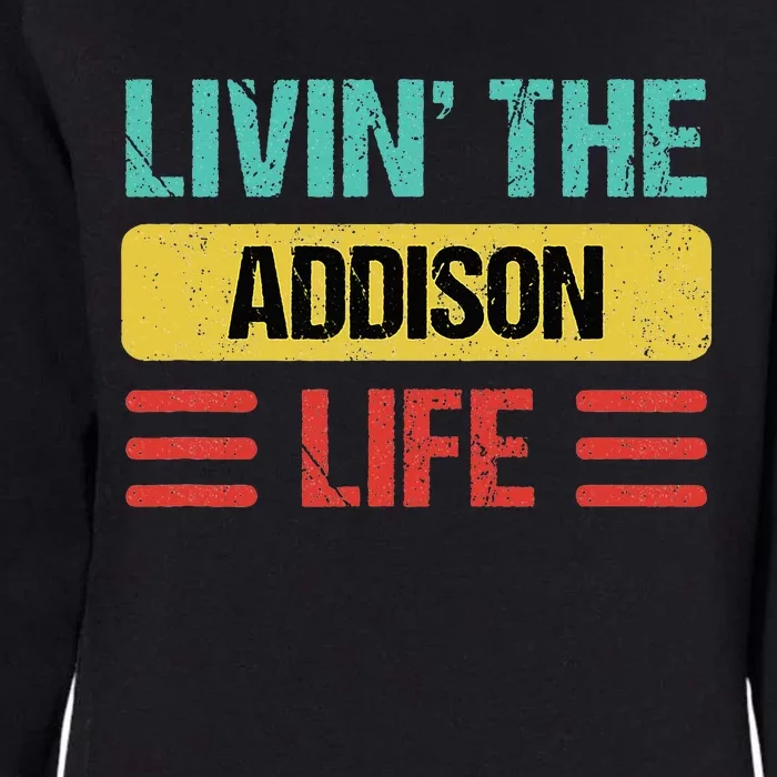 Addison Name Womens California Wash Sweatshirt