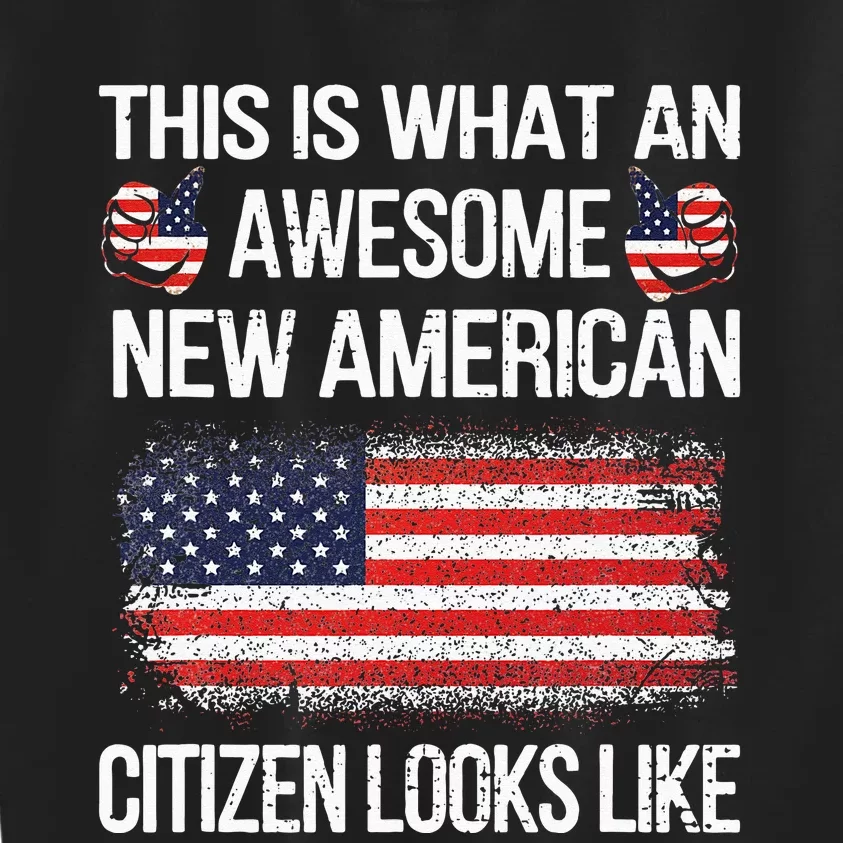 Awesome New American Flag US Citizenship USA US Citizen Kids Sweatshirt