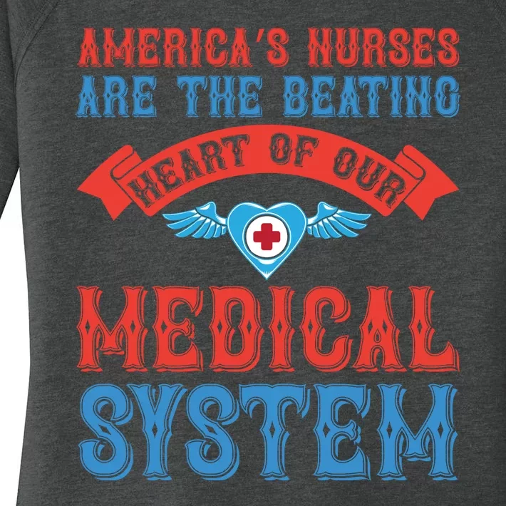 America's Nurses Are The Beating Heart Of Our Medical System Women's Perfect Tri Tunic Long Sleeve Shirt