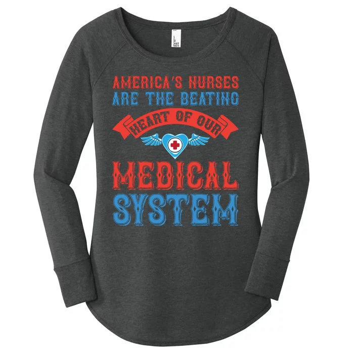 America's Nurses Are The Beating Heart Of Our Medical System Women's Perfect Tri Tunic Long Sleeve Shirt