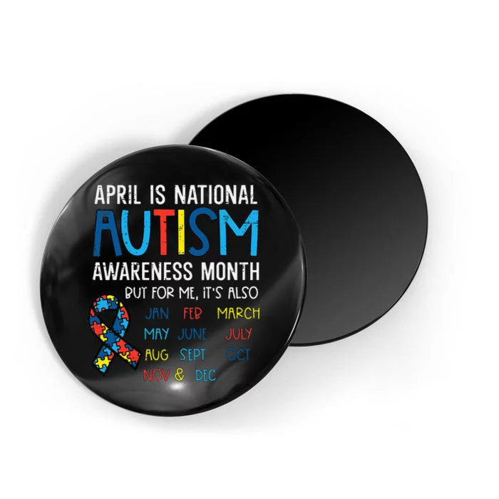 April National Autism Awareness Month Ribbon Magnet