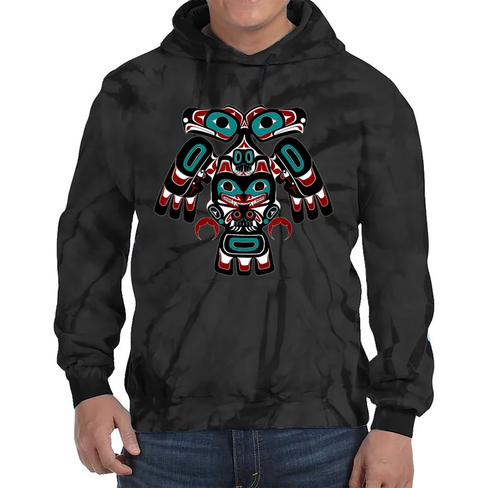 Alaska Native American Indian Tlingit Eagle Bear Clan Spirit Tie Dye Hoodie