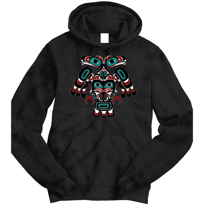 Alaska Native American Indian Tlingit Eagle Bear Clan Spirit Tie Dye Hoodie