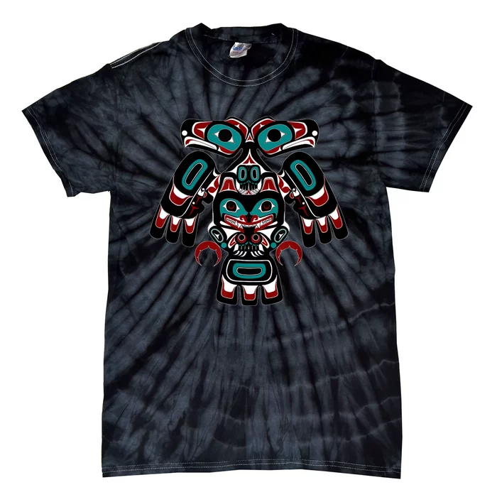 Alaska Native American Indian Tlingit Eagle Bear Clan Spirit Tie-Dye T-Shirt