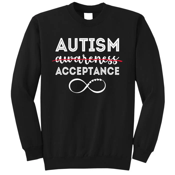 Acceptance Not Awareness Funny Red Instead Autism Sweatshirt