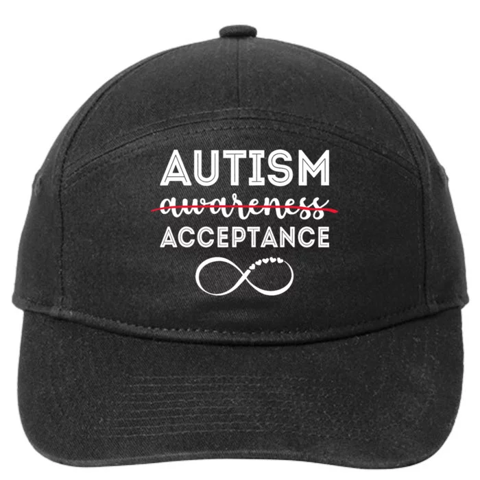 Acceptance Not Awareness Funny Red Instead Autism 7-Panel Snapback Hat