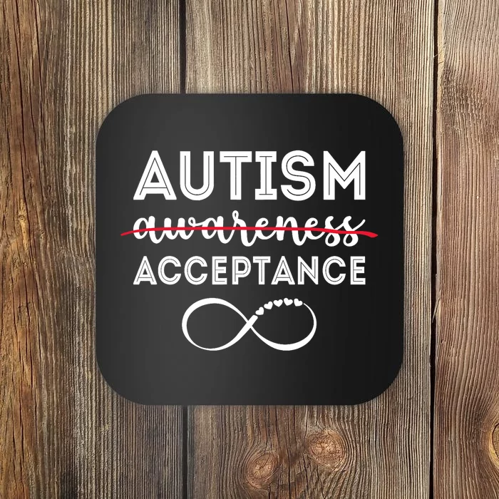 Acceptance Not Awareness Funny Red Instead Autism Coaster