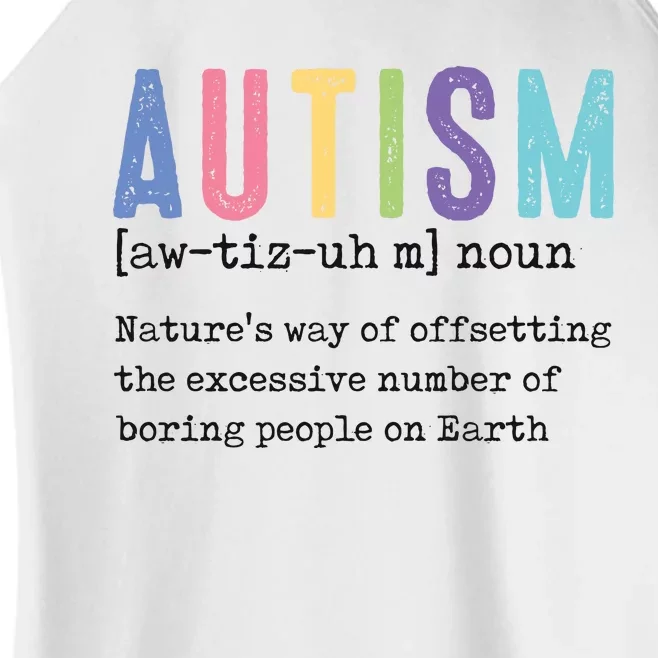 Autism Noun Autism Awareness Month Supporter Women’s Perfect Tri Rocker Tank