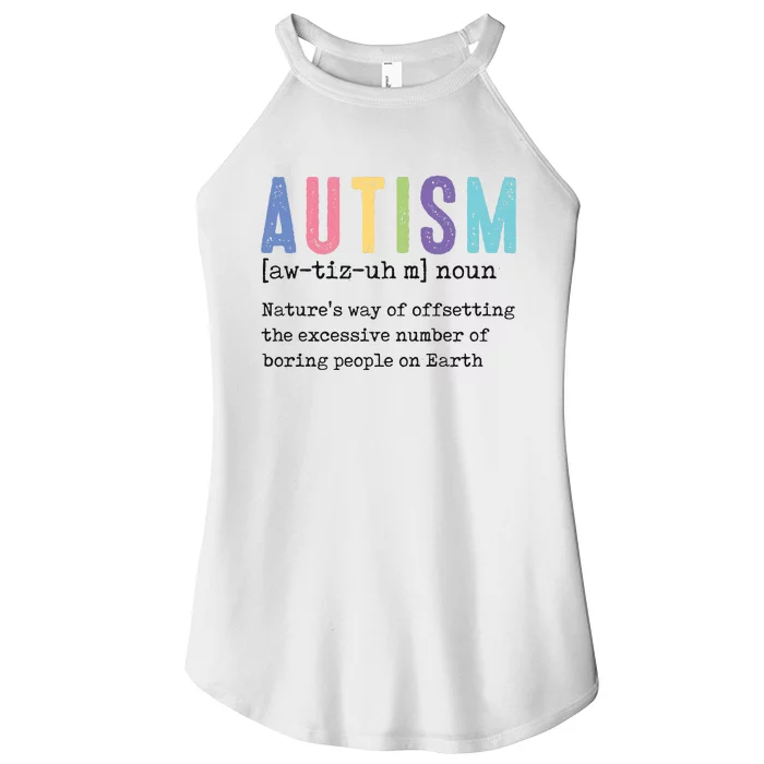 Autism Noun Autism Awareness Month Supporter Women’s Perfect Tri Rocker Tank