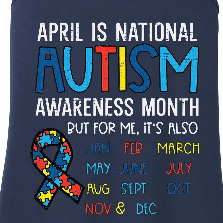 April National Autism Awareness Month Ribbon Ladies Essential Tank